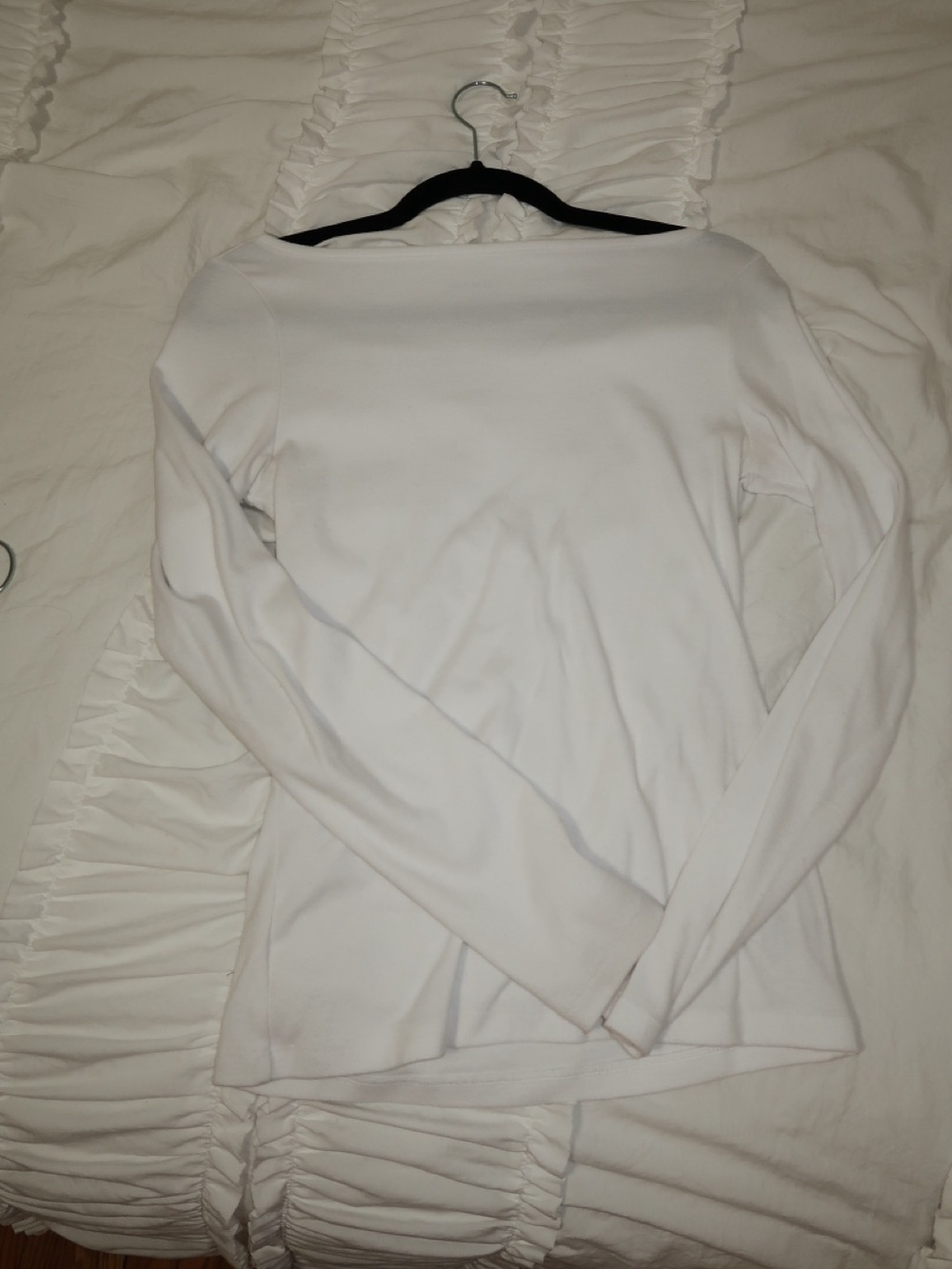 Old Navy White Long Sleeve Boatneck Top